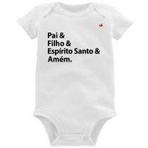 Body Bebê Pai, Filho, Espírito Santo, Amém - Foca na Moda