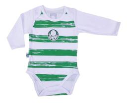 Body Bebê Palmeiras Listras Manga Longa Oficial