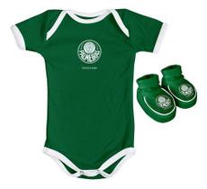 Body Bebe Palmeiras + Pantufa Recém Nascido Conjunto Oficial
