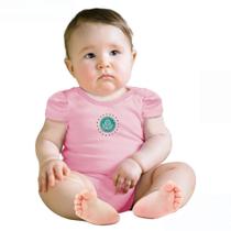 Body Bebê Palmeiras Rosa Manga Curta Oficial