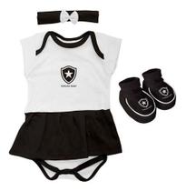 Body Bebe + Pantufa + Lacinho Menina Botafogo Oficial - Branco - P (0-3 meses) Body Bebe + Pantufa + Lacinho Menina Botafogo Oficial - Branco - P (0-3 meses)