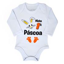 Body Bebê Páscoa Coelho Temático Mesversário Menino Menina
