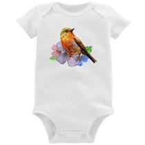 Body Bebê Pássaro e Flores - Foca na Moda