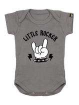 Body Bebê Pequeno Rockeiro Cinza Body Bebê Pequeno Rockeiro Cinza