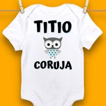 Body Bebê Personalizado Titio Titia Coruja Família Infantil