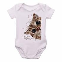 Body Bebê Premium infantil meow gato