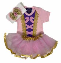 Body Bebê - Princesa Aurora + Laço + Tule - Mesversário