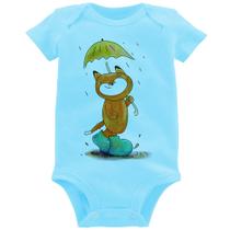 Body Bebê Raposa Fofinha Na Chuva - Foca na Moda
