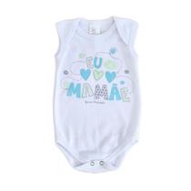 Body Bebê Regata 100% Algodão Bicho Molhado Eu Amo Mamãe Body Bebê Regata 100% Algodão Bicho Molhado Eu Amo Mamãe