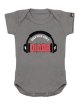 Body Bebê Rock Com a Dinda Cinza Art Rock Body Bebê Rock Com a Dinda Cinza Art Rock