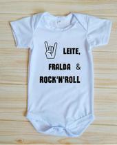 Body Bebê Rock Leite Fralda E Rock N Roll Moda Bebe Unissex