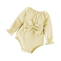 Body Bebê Rosa Manga Longa com Laço e Lenço - Conjunto 2 Peças Primavera/Outono