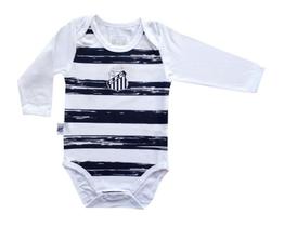 Body Bebê Santos Listras Manga Longa Oficial Body Bebê Santos Listras Manga Longa Oficial