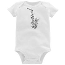 Body Bebê Saxofone Notas Musicais - Foca na Moda