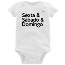 Body Bebê Sexta & Sábado & Domingo - Foca na Moda
