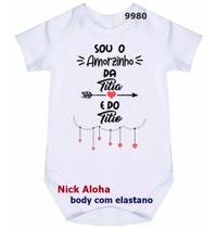 body bebê sou o amorzinho da titia e do titio cód 9980