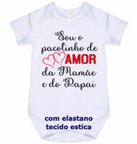 body bebê sou o pacotinho de amor da mamãe e do papai cód 4787 body bebê sou o pacotinho de amor da mamãe e do papai cód 4787