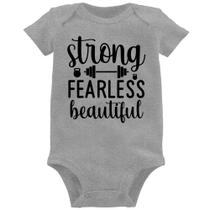 Body Bebê Strong Fearless Beautiful - Foca na Moda