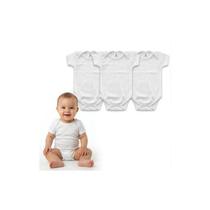 Body Bebê - Suedine (kit C/3) - Liso - Manga Curta - Branco Body Bebê - Suedine (kit C/3) - Liso - Manga Curta - Branco