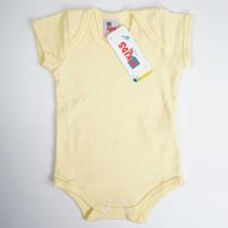 Body Bebê Suedine Manga Curta Amarelo Liso Body Bebê Suedine Manga Curta Amarelo Liso