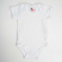 Body Bebê Suedine Manga Curta Branco Liso