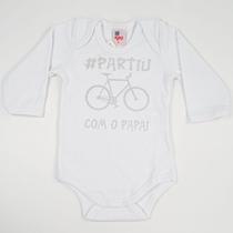 Body Bebê Suedine Manga Curta Branco Partiu