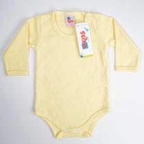 Body Bebê Suedine Manga Longa Amarelo Liso Body Bebê Suedine Manga Longa Amarelo Liso
