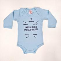 Body Bebê Suedine Manga Longa Azul Bebê Instruções