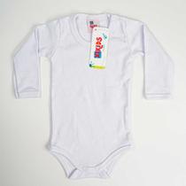 Body Bebê Suedine Manga Longa Branco Liso Body Bebê Suedine Manga Longa Branco Liso