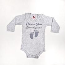 Body Bebê Suedine Manga Longa Mescla Estou Chegando Body Bebê Suedine Manga Longa Mescla Estou Chegando