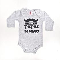 Body Bebê Suedine Manga Longa Mescla Melhor Papai