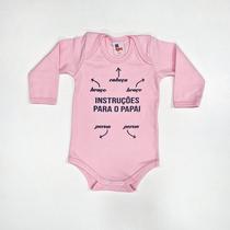 Body Bebê Suedine Manga Longa Rosa Instruções