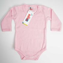 Body Bebê Suedine Manga Longa Rosa Liso Body Bebê Suedine Manga Longa Rosa Liso