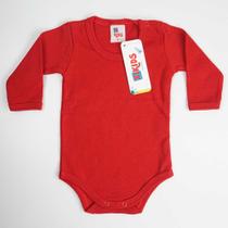 Body Bebê Suedine Manga Longa Vermelho Liso Body Bebê Suedine Manga Longa Vermelho Liso