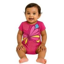 Body Bebê Temático Borboleta Suedine 100% Algodão.