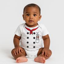 Body Bebê Temático Cozinheiro 100% Algodão.