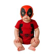 Body Bebê Temático Fantasia Infantil Deadpool com Mascara Tecido Body Bebê Temático Fantasia Infantil Deadpool com Mascara Tecido