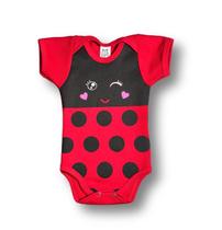 Body Bebê Temático Joaninha Suedine 100% Algodão