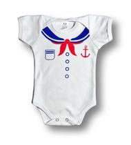 Body Bebê Temático Marinheiro 100% Algodão.