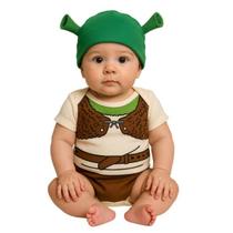 Body Bebe Temático Mesversário Shrek com touca