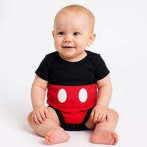 Body Bebê Temático Mickey Preto 100% Algodão