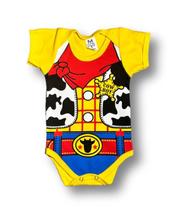 Body Bebê Temático Wood Suedine 100% Algodão.