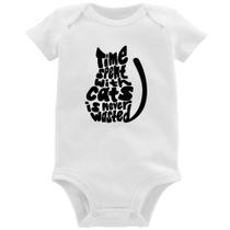Body Bebê Time spend with cats is never wasted - Foca na Moda