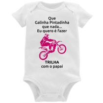 Body Bebê Trilha com o papai (moto rosa) - Foca na Moda Body Bebê Trilha com o papai (moto rosa) - Foca na Moda