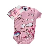 Body Bebê - Ursinho Rosa + Laço - Mesversário -Temático Body Bebê - Ursinho Rosa + Laço - Mesversário -Temático