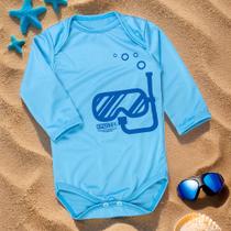 Body Bebê UV50+ Manga Longa - Proteção Solar Menino
