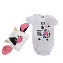 Body Bebe VAQUINHA AMO TETE + Touca - Mesversário