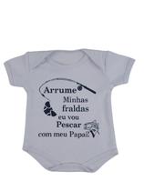 Body Bebe Verão Temático Menino Menina Frase 100 Suedine Pesca
