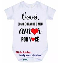 body bebê vovó como é grande o meu amor por você cód 07a