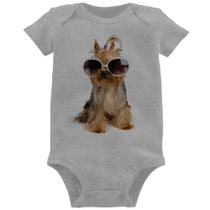 Body Bebê Yorkshire de Óculos - Foca na Moda